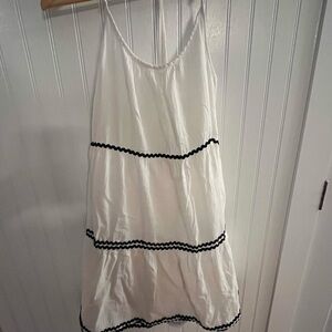 Aerie White Mini Dress with Black Trim
